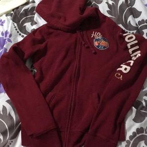 Maroon Hollister zip up